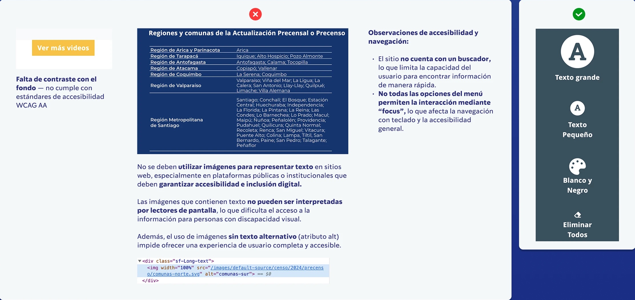 Accessibility and navigation observations